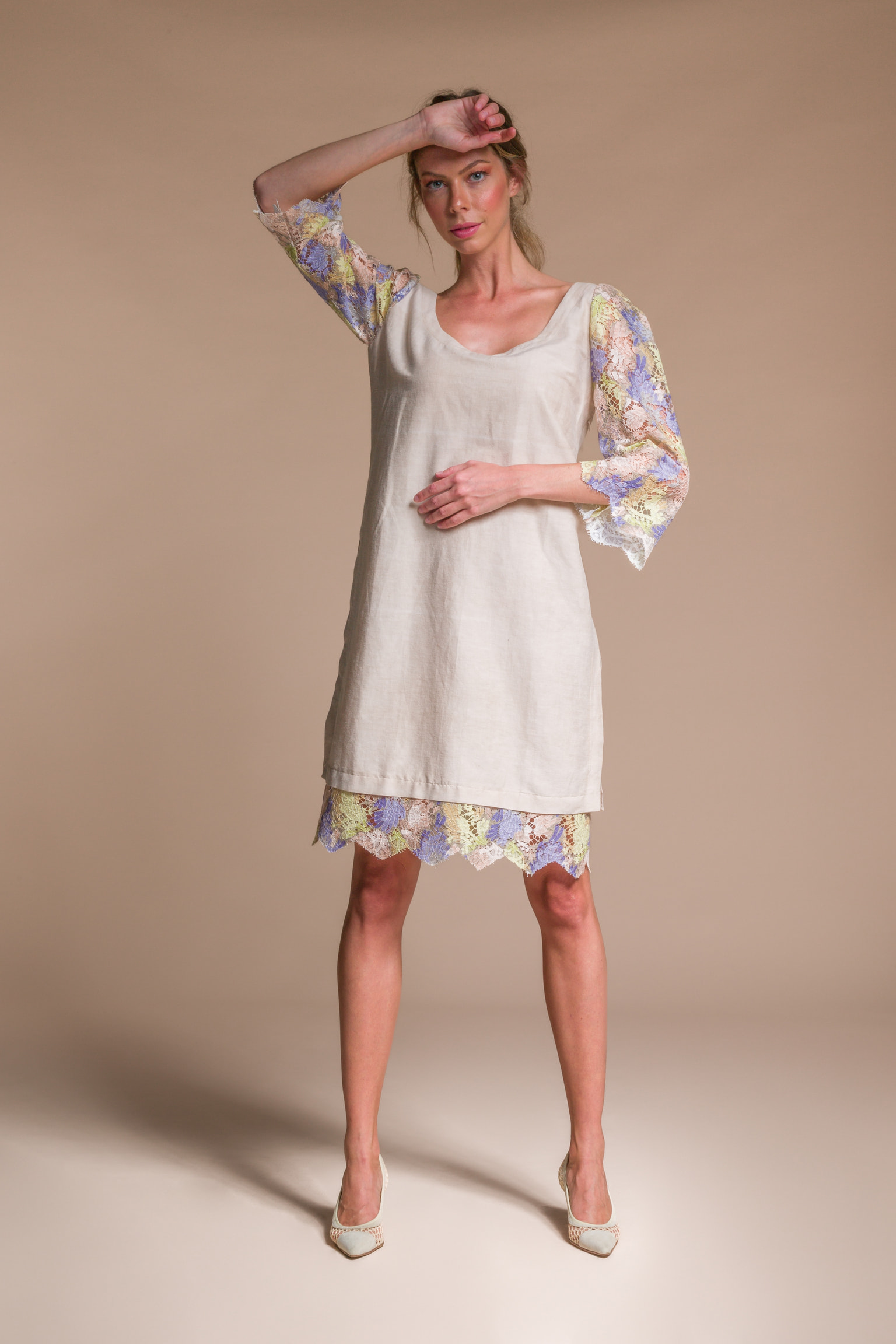 COCODY silk & organic cotton dress - Beige