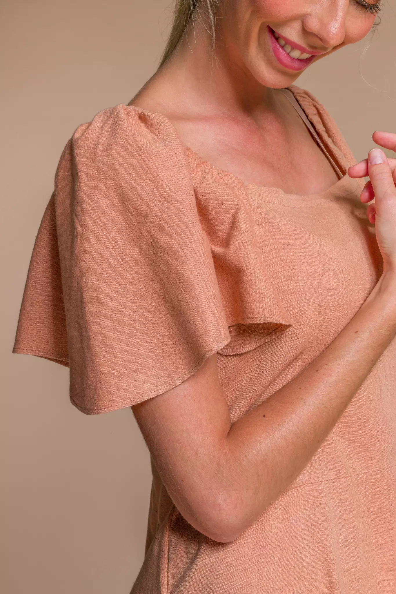 Terracotta Dress in Lotus Silk & Organic Cotton |SIENNA