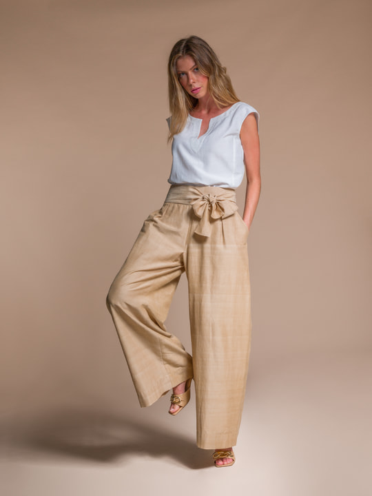 Beaumont Organic Riya-May Trouser in Navy- Bliss Boutiques