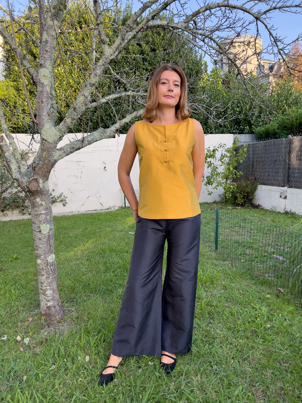 Wide Leg black Palazzo Silk trousers | PALAZZO