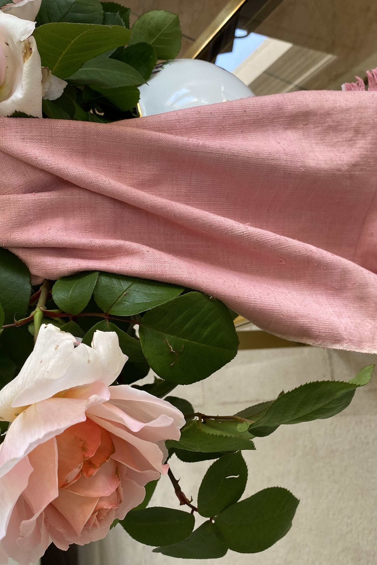 Echarpe en Lotus Rose