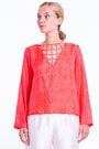 chiffon silk blouse, V neckline, lined with silk